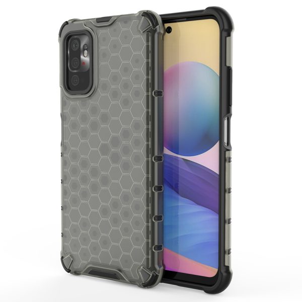 HONEYCOMB CASE ARMOR COVER WITH TPU BUMPER FOR XIAOMI REDMI NOTE 10 5G / POCO M3 PRO BLACK
