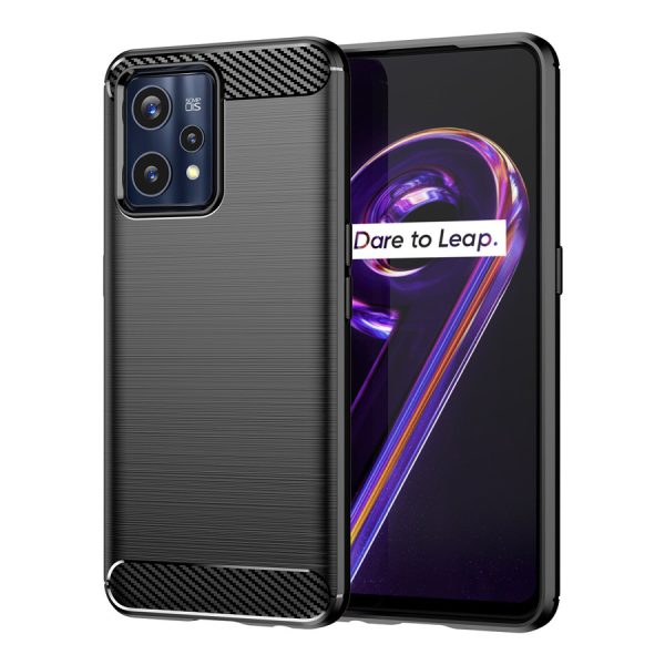 CARBON CASE FLEXIBLE COVER REALME 9 PRO + (9 PRO PLUS) BLACK