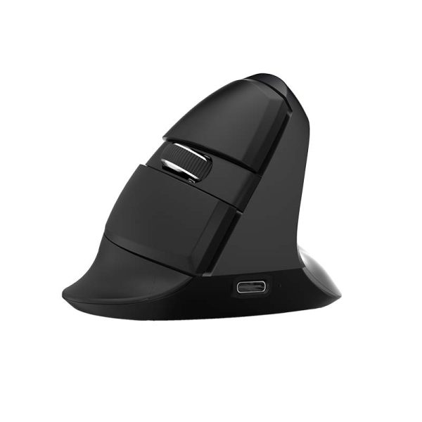 WIRELESS VERTICAL MOUSE DELUX M618MINI BT+2.4G RGB 4000DPI (BLACK)