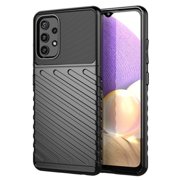 THUNDER CASE FLEXIBLE TOUGH RUGGED COVER TPU CASE FOR SAMSUNG GALAXY A32 4G BLACK