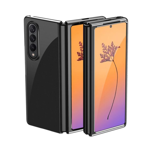 PLATING CASE FOR SAMSUNG GALAXY Z FOLD 4 COVER WITH A METALLIC FRAME BLACK
