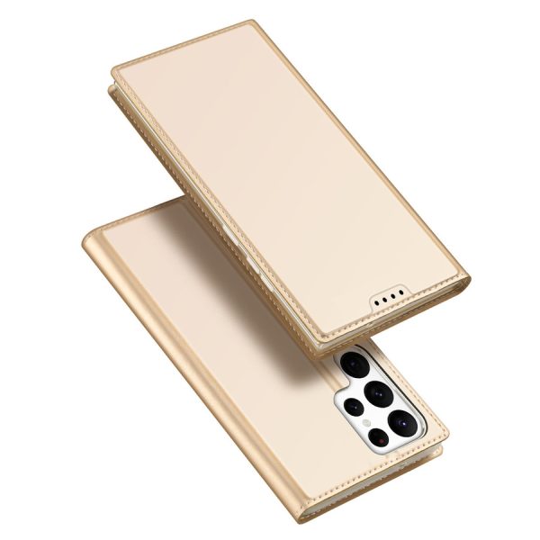DUX DUCIS SKIN PRO CASE FOR SAMSUNG GALAXY S23 ULTRA FLIP CARD WALLET STAND GOLD