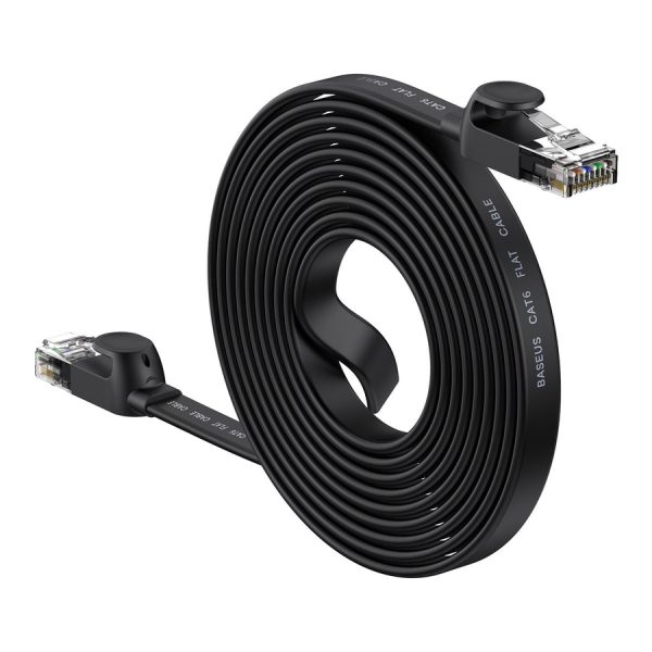 BASEUS HIGH SPEED SIX TYPES OF RJ45 GIGABIT NETWORK CABLE (FLAT CABLE)10M BLACK