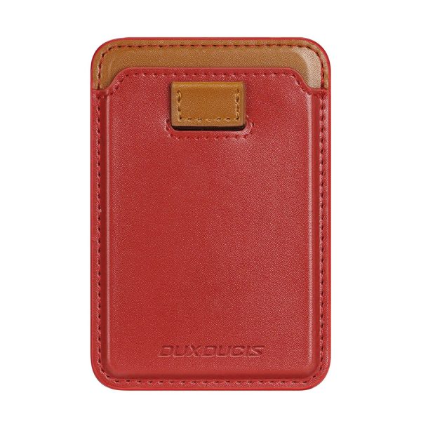 DUX DACIS MAGNETIC LEATHER WALLET MAGNETIC MAGSAFE PORTFOLIO FOR IPHONE RFID RED LOCK