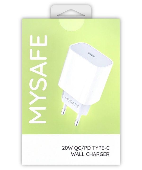 MYSAFE CH 20W ŁADOWARKA SIECIOWA L77 TYPE-C BIAŁY