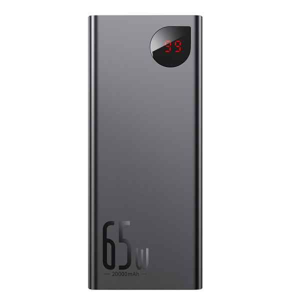 BASEUS ADAMAN METAL POWERBANK 20000MAH PD QC 3.0 65W 2XUSB + USB-C + MICRO USB (BLACK)