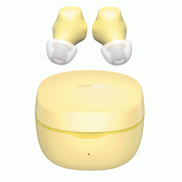 BASEUS ENCOK WM01 TWS WIRELESS IN-EAR BLUETOOTH 5.3 HEADPHONES YELLOW UPGRADED VERSION (NGTW240011)