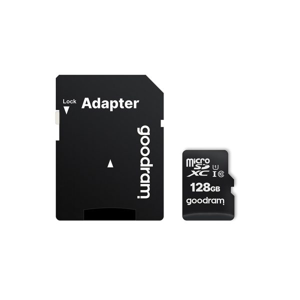 Goodram Microcard 128 GB micro SD XC UHS-I class 10 memory card, SD adapter (M1AA-01280R12)