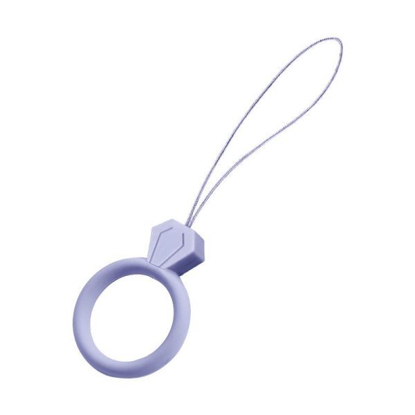 SILICONE PHONE LANYARD RING DIAMOND  LILAC