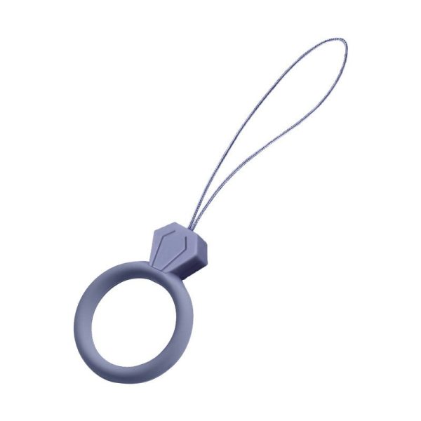 SILICONE PHONE LANYARD RING DIAMOND VIOLET