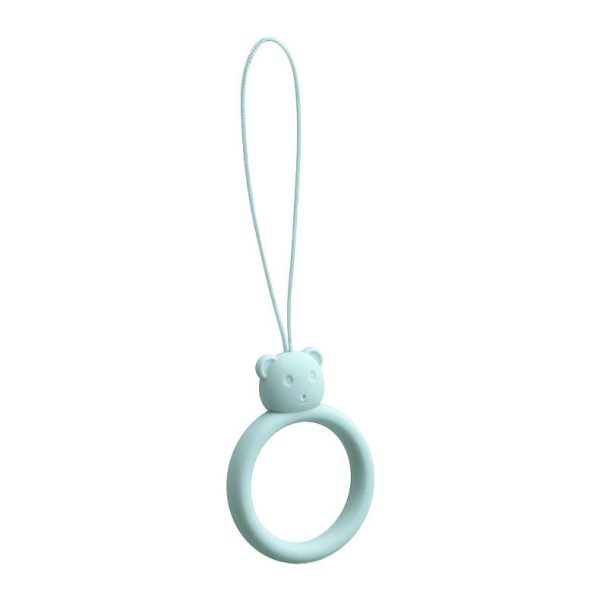 SILICONE PHONE LANYARD RING BEAR MINT