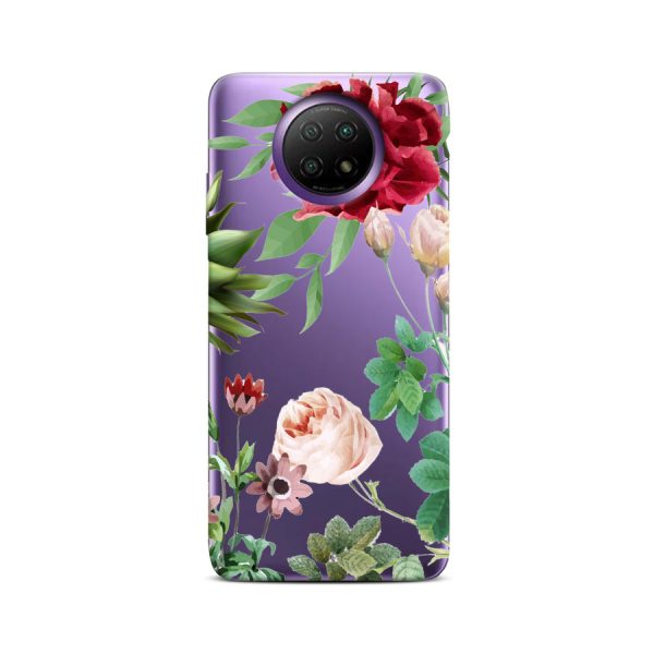 CASEGADGET CASE OVERPRINT RED FLOWERS XIAOMI REDMI NOTE 9 5G