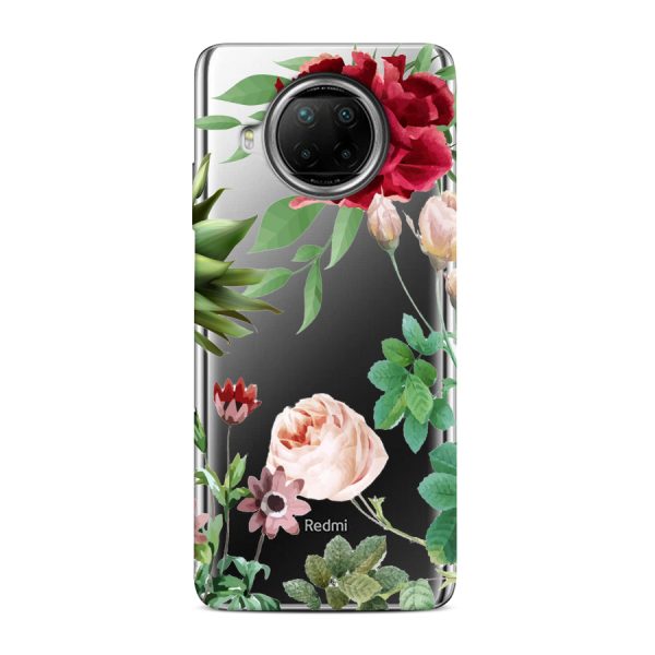 CASEGADGET CASE OVERPRINT RED FLOWERS XIAOMI REDMI NOTE 9 PRO 5G