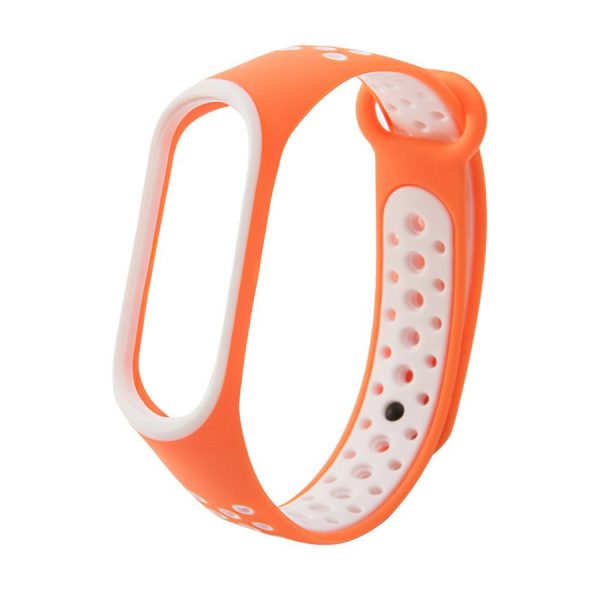 REPLACEMENT SILICONE WRISTBAND XIAOMI MI BAND 4 / MI BAND 3 DOTS ORANGE-WHITE