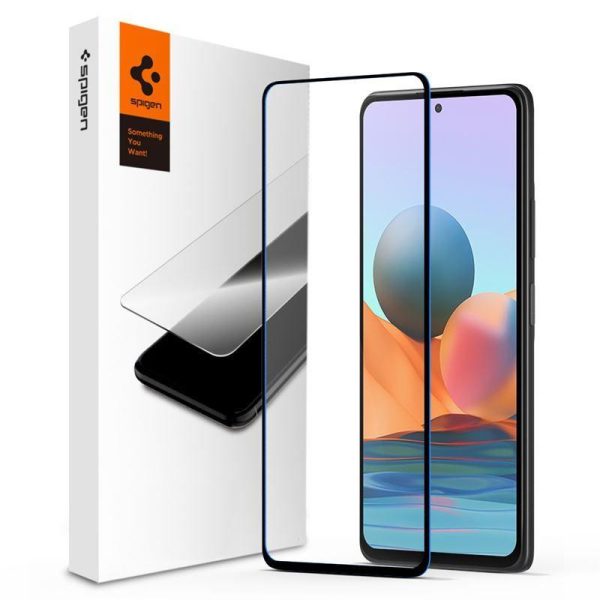 TEMPERED GLASS SPIGEN GLASS FC XIAOMI REDMI NOTE 10 / 10S BLACK