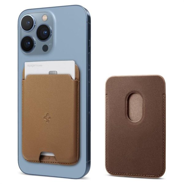 SPIGEN VALENTINUS MAGSAFE UNIVERSAL MAGNETIC CARD HOLDER BROWN