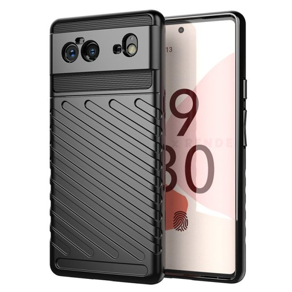 THUNDER CASE FLEXIBLE TOUGH RUGGED COVER TPU CASE FOR GOOGLE PIXEL 6 BLACK