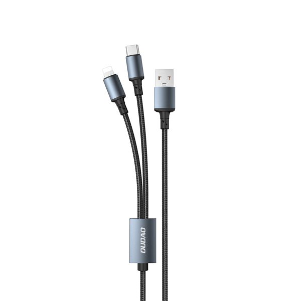 DUDAO CABLE, USB 3IN1 CABLE - USB TYPE C, MICRO USB, LIGHTNING 6A - BLACK (TGL2)