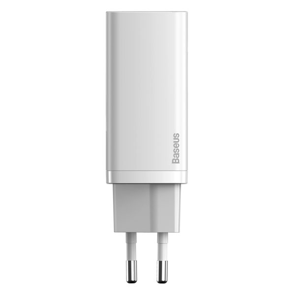 Baseus GaN2 Lite fast charger 65W USB / USB Type C Quick Charge 3.0 Power Delivery (gallium nitride) white (CCGAN2L-B02)