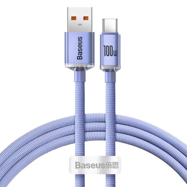 Baseus Crystal Shine Series cable USB cable for fast charging and data transfer USB Type A - USB Type C 100W 1.2m purple (CAJY000405)