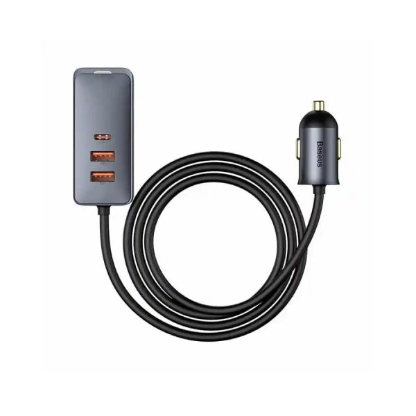 Baseus Share Together car charger 2x USB / 2x USB Type C 120W PPS Quick Charge Power Delivery gray (CCBT-A0G)