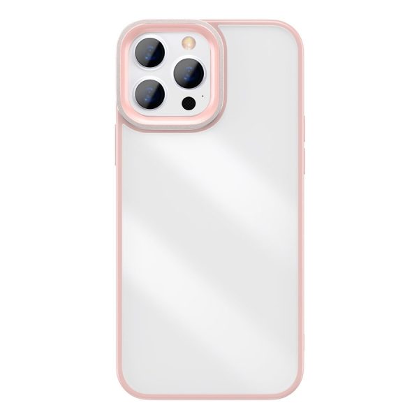 BASEUS CRYSTAL PHONE CASE HARD CASE FOR IPHONE 13 PRO WITH TPU FRAME PINK (ARJT001004)