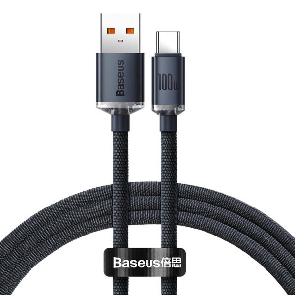Baseus Crystal Shine Series cable USB cable for fast charging and data transfer USB Type A - USB Type C 100W 1.2m black (CAJY000401)