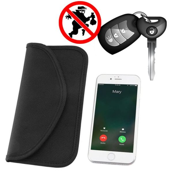 ANTI-THEFT CASE FOR CAR KEYS PHONE RADIO BLOCKING FARADAY BOX FARADAY CAGE 20CM X 11CM BLACK