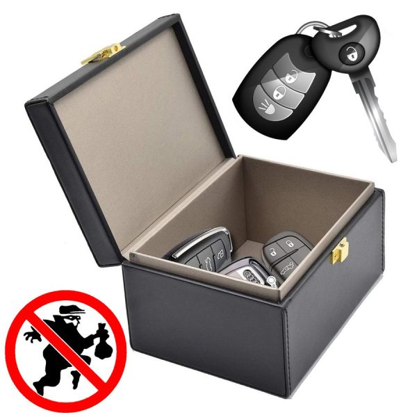 SIGNAL BLOCKING CHEST RADIO BLOCKING FARADAY BOX FOR CAR KEYS SMARTPHONE BLACK