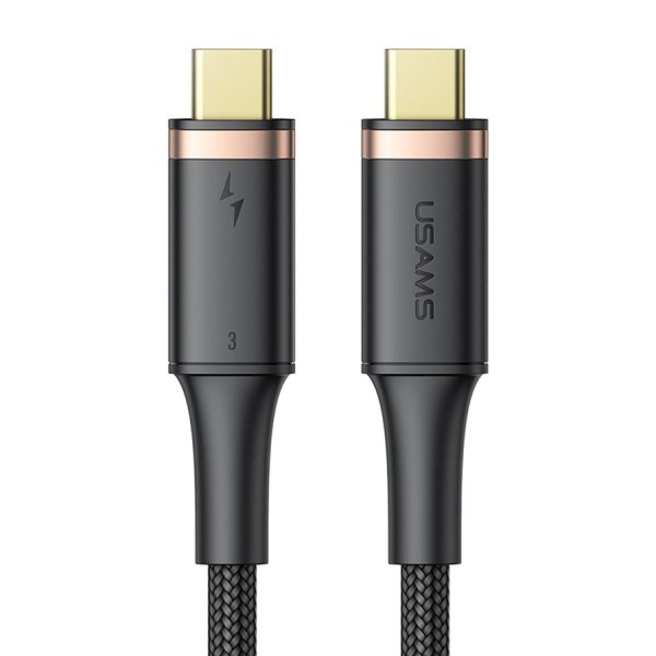 USAMS KABEL U72 USB-C NA USB-C 100W PD THUNDERBOLT 3 5A 0.8M CZARNY /BLACK SJ553USB01 (US-SJ553)