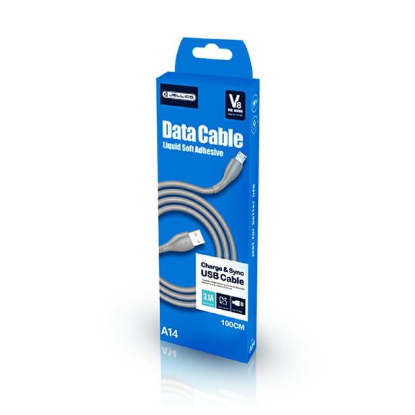 JELLICO USB CABLE - A14 3.1A MICRO USB 1M GRAY
