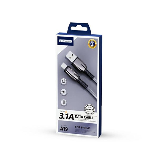 JELLICO USB CABLE - A19 3.1A MICRO USB 1M BLACK