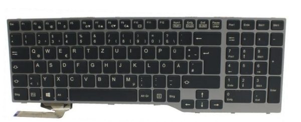 KEYBOARD BLACK W/ BL EAST EURO