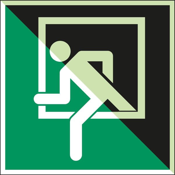 Glow-in-the-dark safety sign