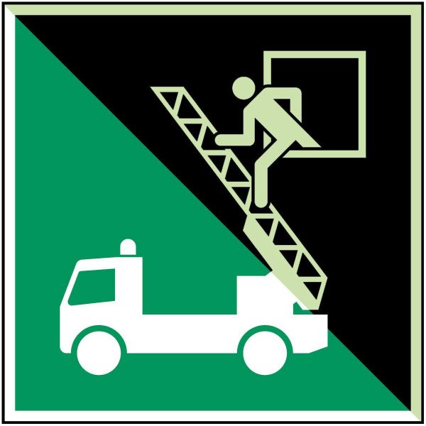 Glow-in-the-dark safety sign