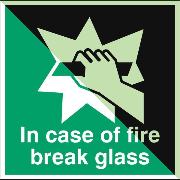 Glow-in-the-dark safety sign