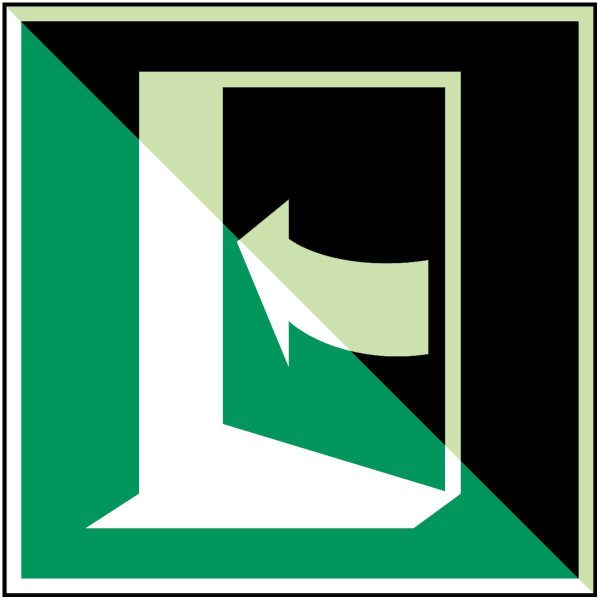 Glow-in-the-dark safety sign
