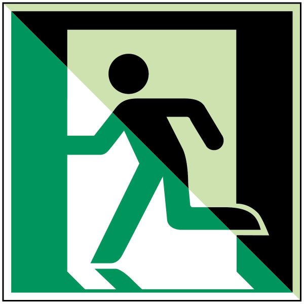 Glow-in-the-dark safety sign