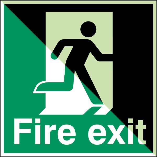 Glow-in-the-dark safety sign