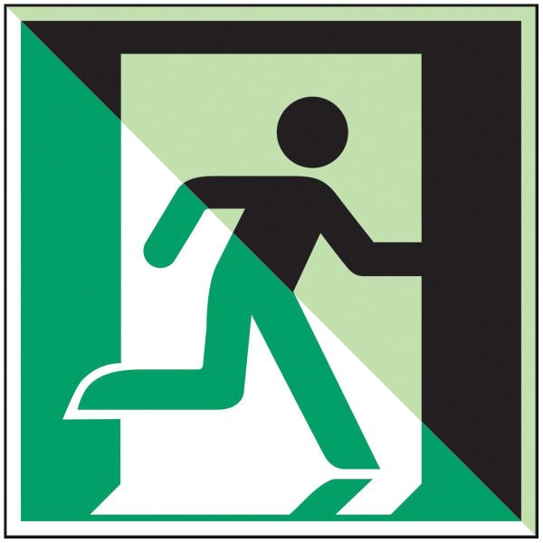 Glow-in-the-dark safety sign