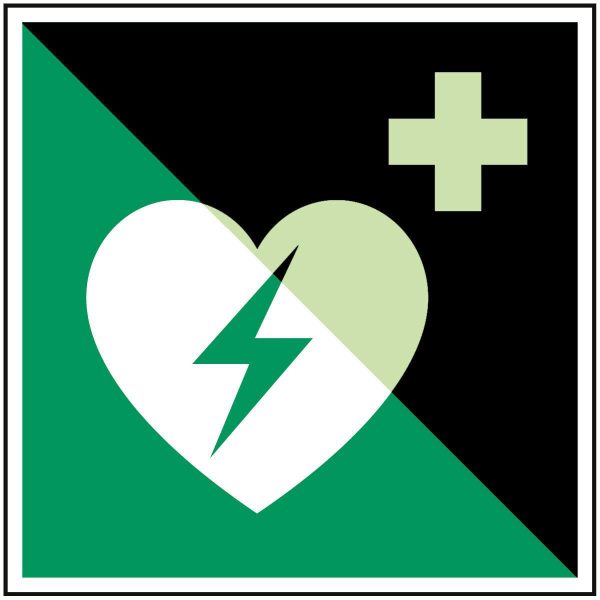 Glow-in-the-dark safety sign