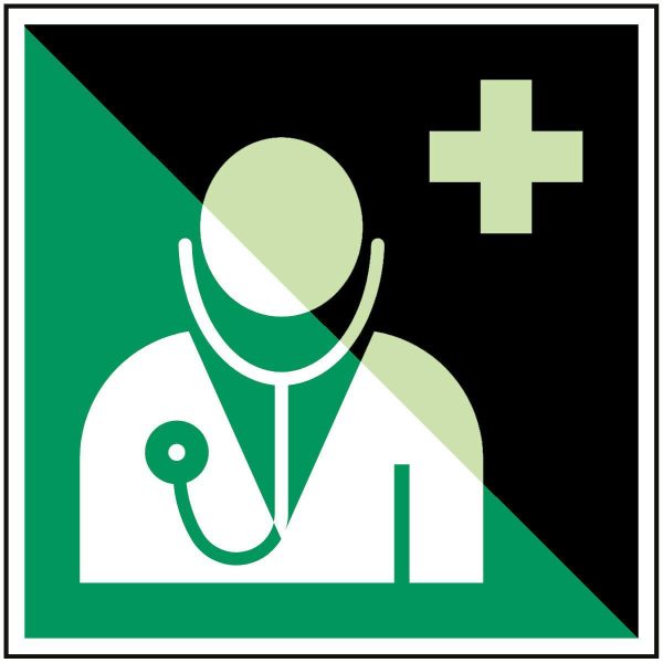 Glow-in-the-dark safety sign