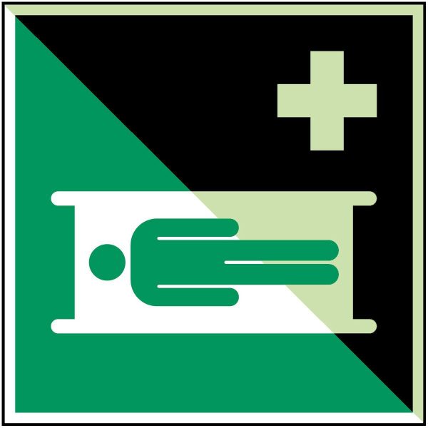 Glow-in-the-dark safety sign
