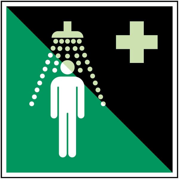 Glow-in-the-dark safety sign