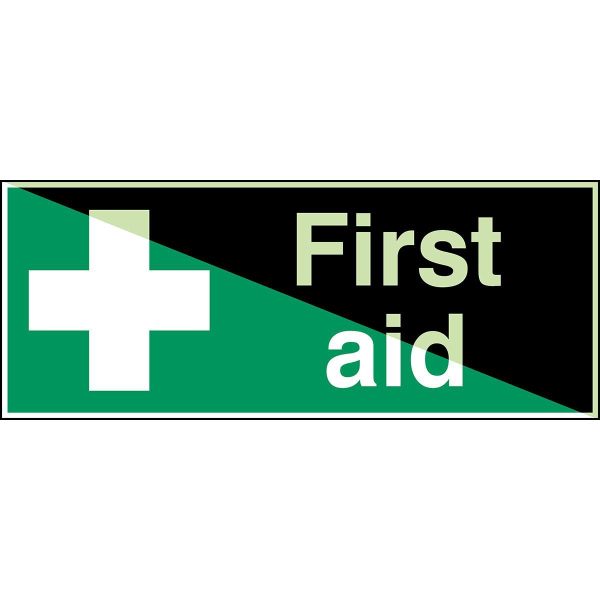 Glow-in-the-dark safety sign